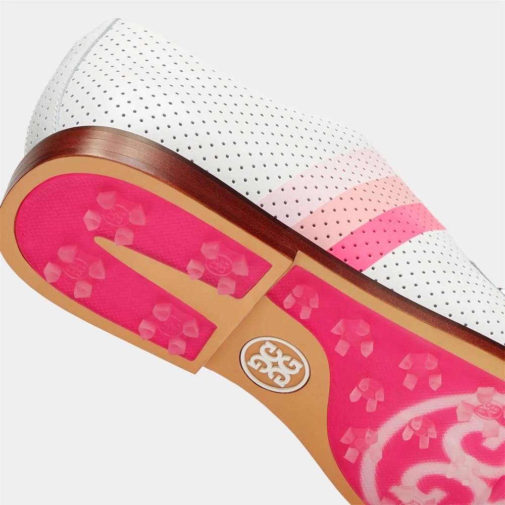 G/Fore Gallivanter Luxe Leather Kiltie Golf Shoes Pink White Womens - Picture 5 of 7